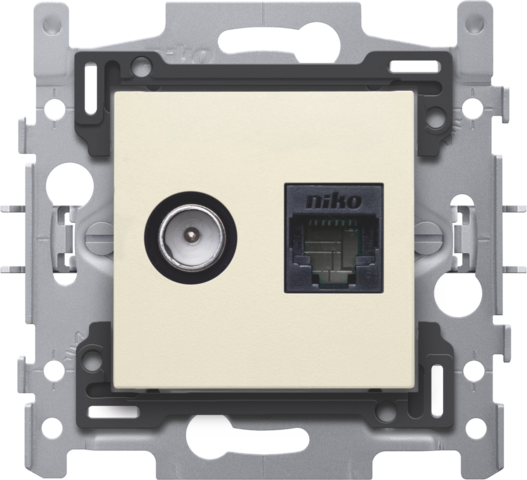 NIKO TV+RJ45 UTP CAT6A, CREAM