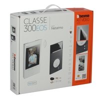 BTICINO Kit met zwarte Linea 3000 (RAL9005) en Classe 300EOS binnenpost met WiFi en 3/4G-verbinding
