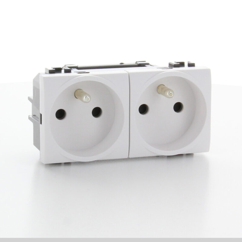 BTICINO LL dubbel voorbek stopct wit 16A 250V