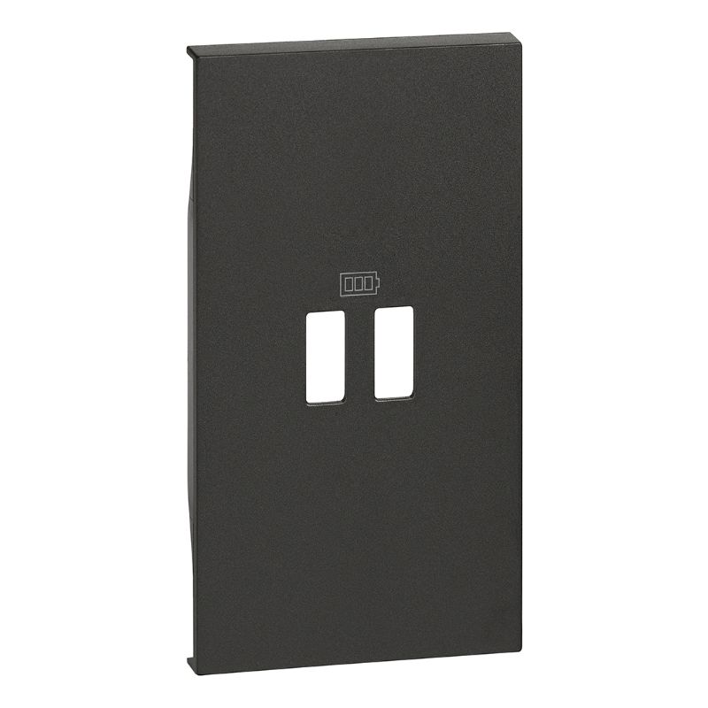 BTICINO LNOW sierpl.2xUSB ctdoos zwart 2 mod vr dubbele USB ctdoos