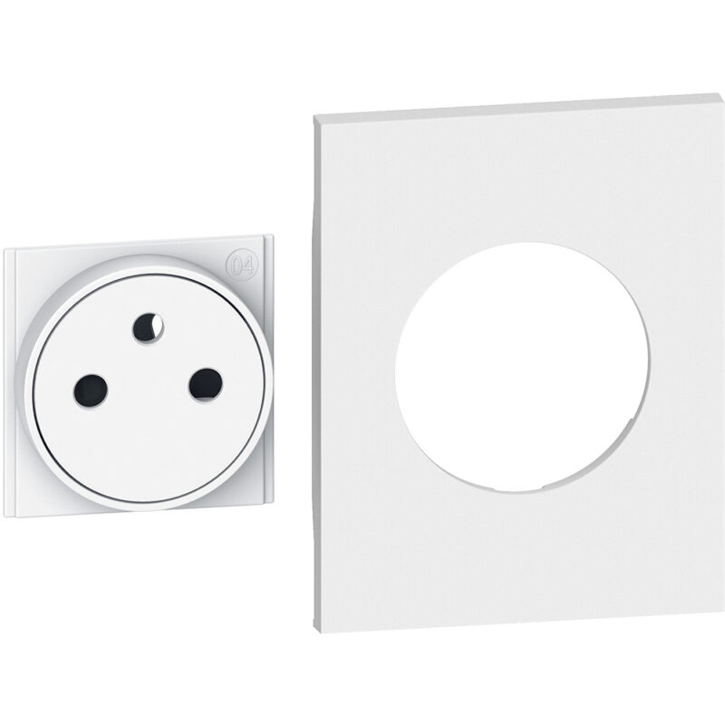 BTICINO LNOW vlakke sierpl.ctdoos 2P+A wit - 3 mod voor contactdoos