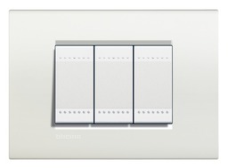 BTICINO LivingLight rechth. afdekplaat 3 modules - wit