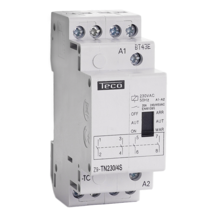 TECO Contactor Dag/Nacht TC 230VAC 20A 4NO
