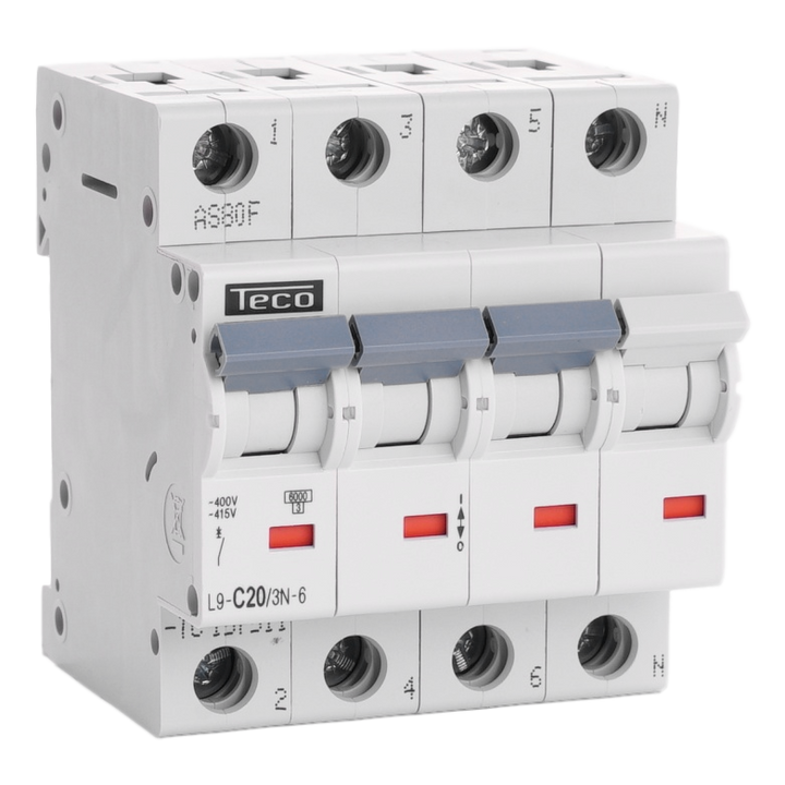 TECO Automaat TC 3P+N 20A 6kA Curve C