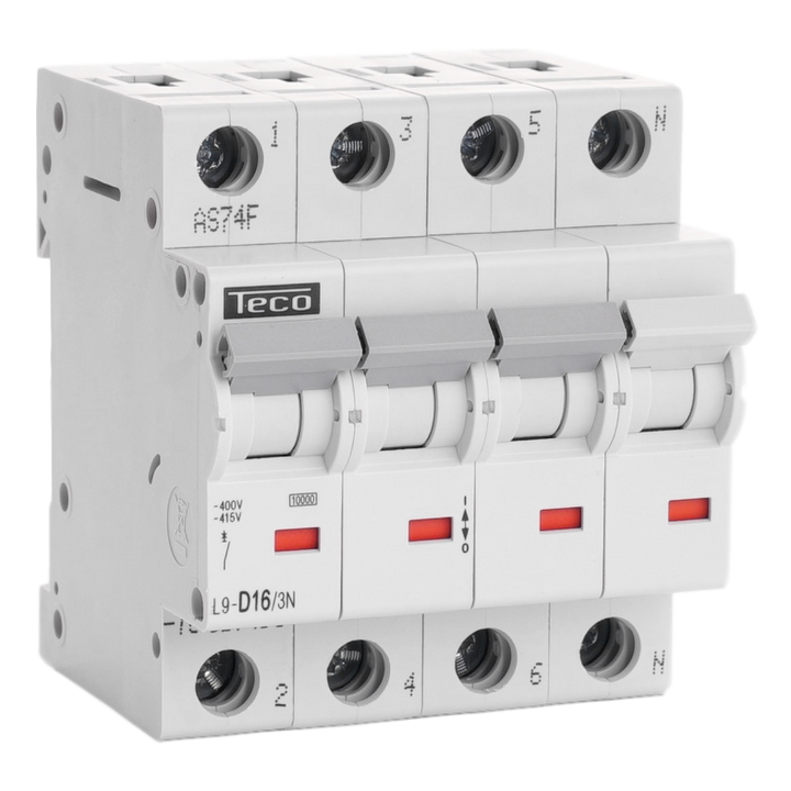 TECO Automaat TC 3P+N 16A 10kA Curve D