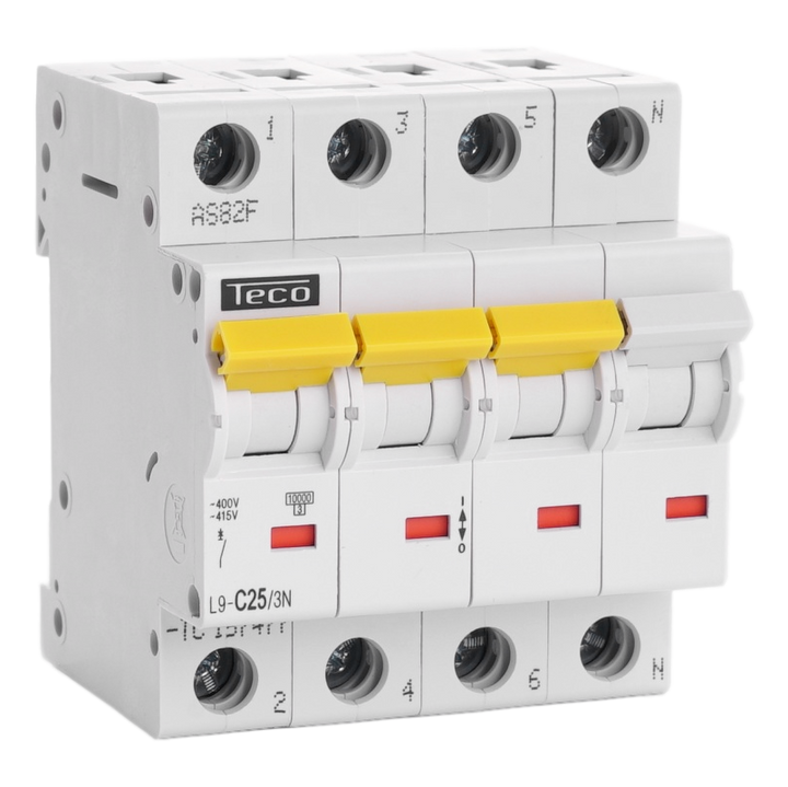 TECO Automaat TC 3P+N 25A 10kA Curve C