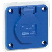 LEGRAND Contactd.huish.inpl. P17 blauw 250V-16A-2P+A-st.hartafst.