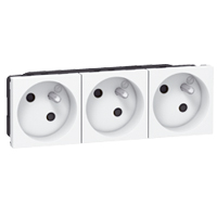 LEGRAND Mosaic Link contactdoos 3x2P+A -vlak- contactdoos op 45°-4 modules wit