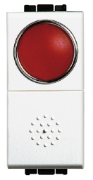 BTICINO DRUKKNOP LIGHT 10A-250V-1P(NO)- RODE VERKLIK.