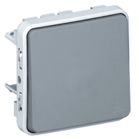 LEGRAND Plexo drukknop (no+ng) 10a 250v samenstelbaar grijs