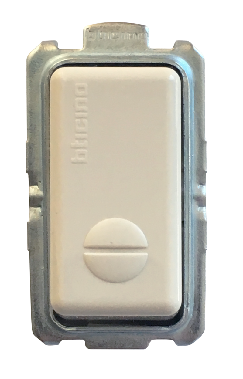 BTICINO DRUKKNOP MAGIC MET LENSJE - 1NO - 250V