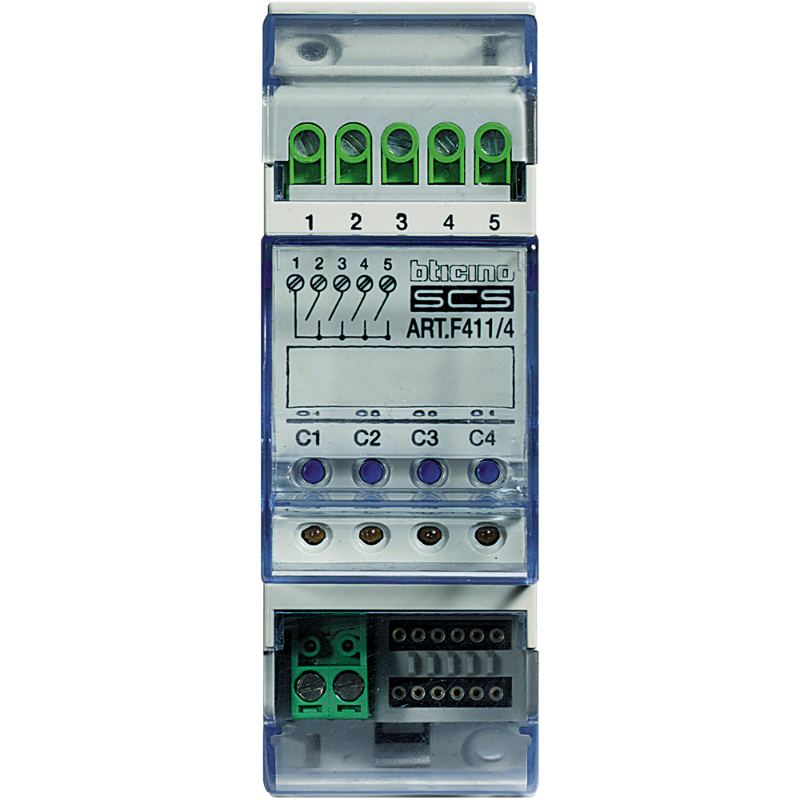 BTICINO ACTUATOR DIN MY HOME 4 RELAIS - 2 MODULES - 6A
