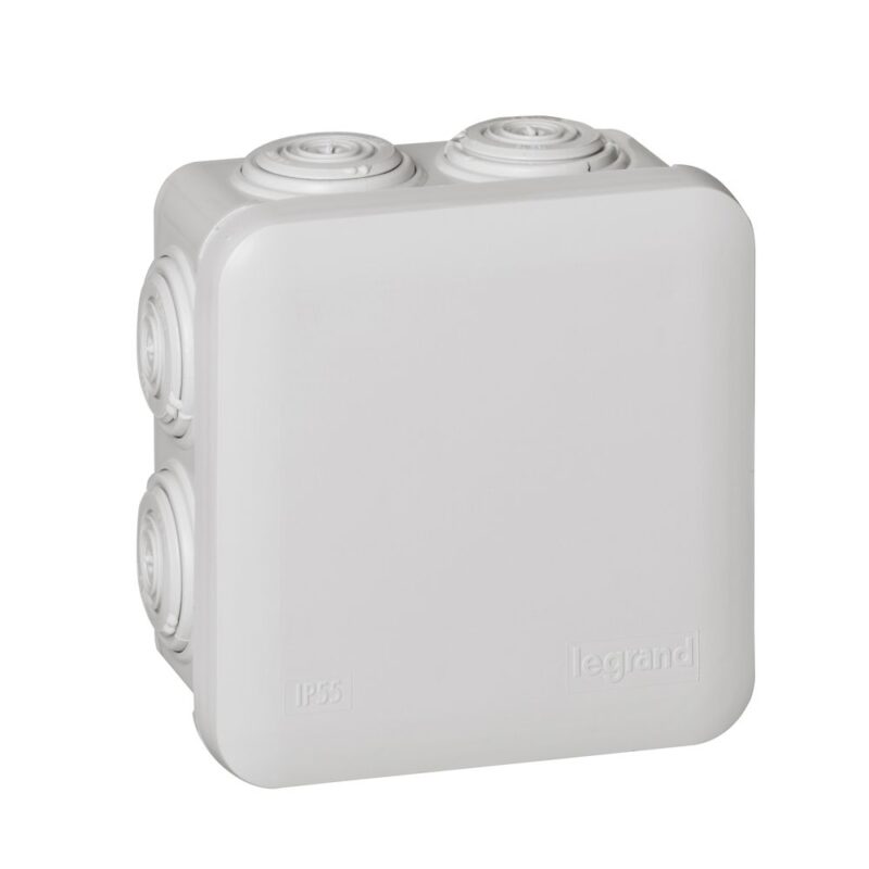 LEGRAND Aftakdoos Plexo vierk. IP 55 waterdicht -grijs- 7 kabelinv.