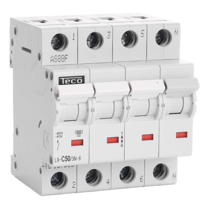 TECO Automaat TC 3P+N 50A 6kA Curve C