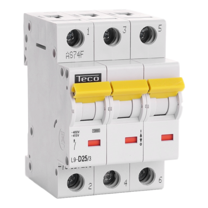 TECO Automaat TC 3P 25A 10kA Curve D