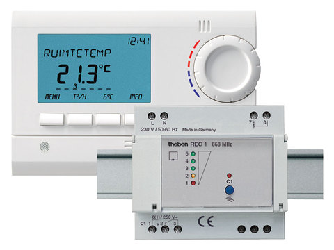 THEBEN Digitale klokthermostaat + ontvanger 2x1,5V/230V 50HZ 24U/7D 1CO 6A