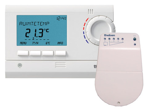 THEBEN Digitale klokthermostaat + ontvanger 2x1,5V/230V 50HZ 24U/7D 1NO 16A