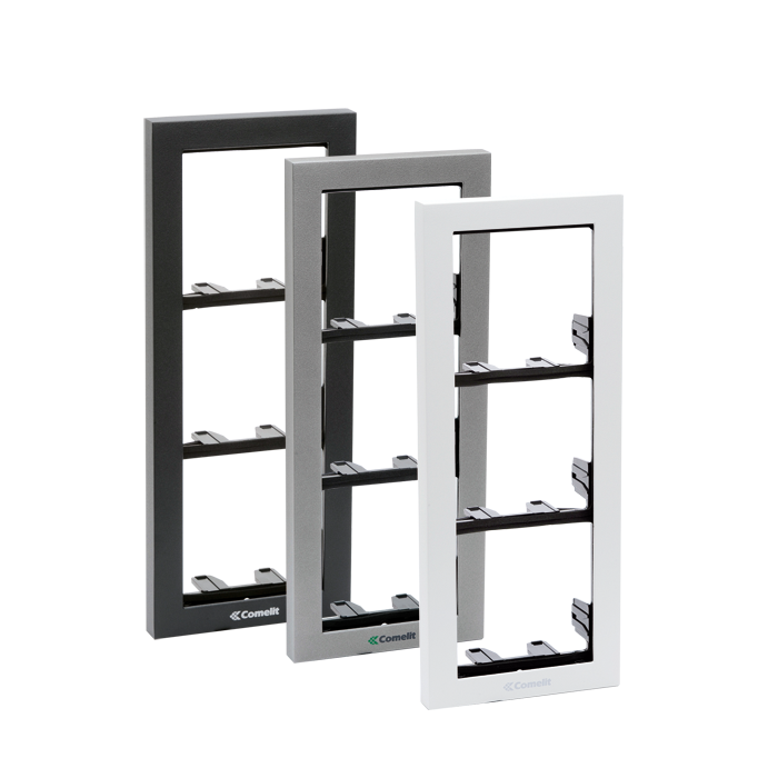 COMELIT POWERCOM-IKALL MODULEFRAME MET AFWERKKADER ZWART 1 MOD.