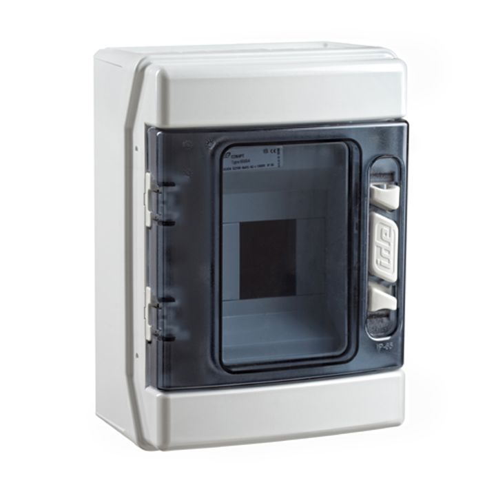 IDE Opbouwkast IP65 transp. deur 1x 4 mod.