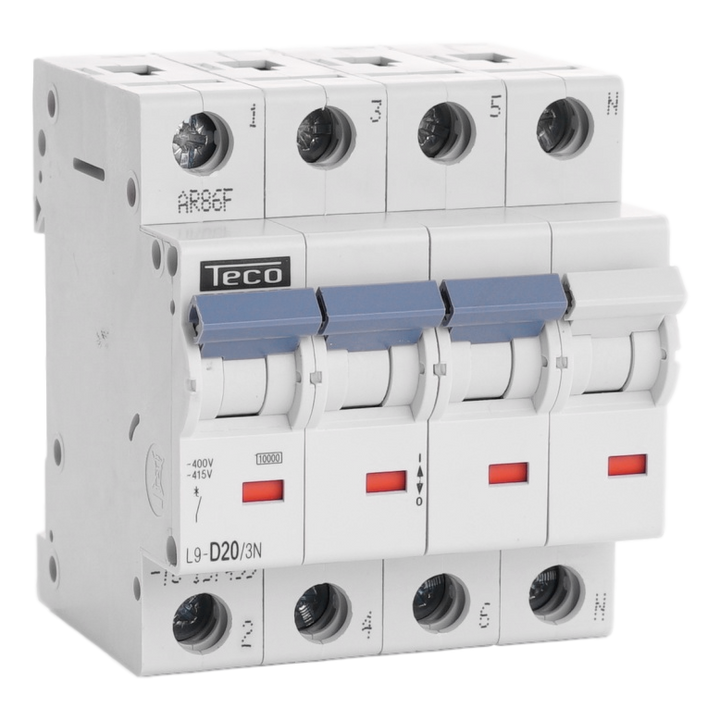 TECO Automaat TC 3P+N 20A 10kA Curve D