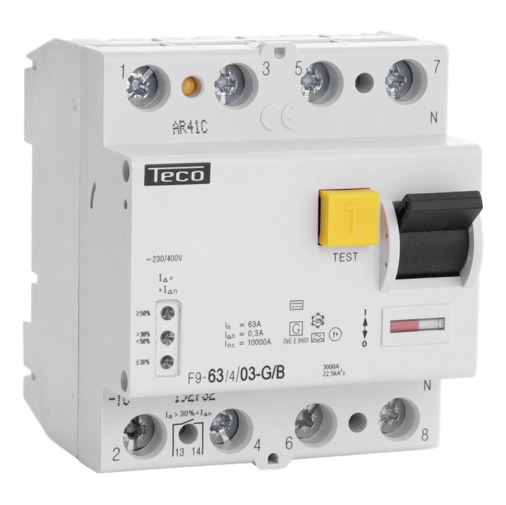 TECO Differentieelschak. Teco 4P 63A 300mA Type B