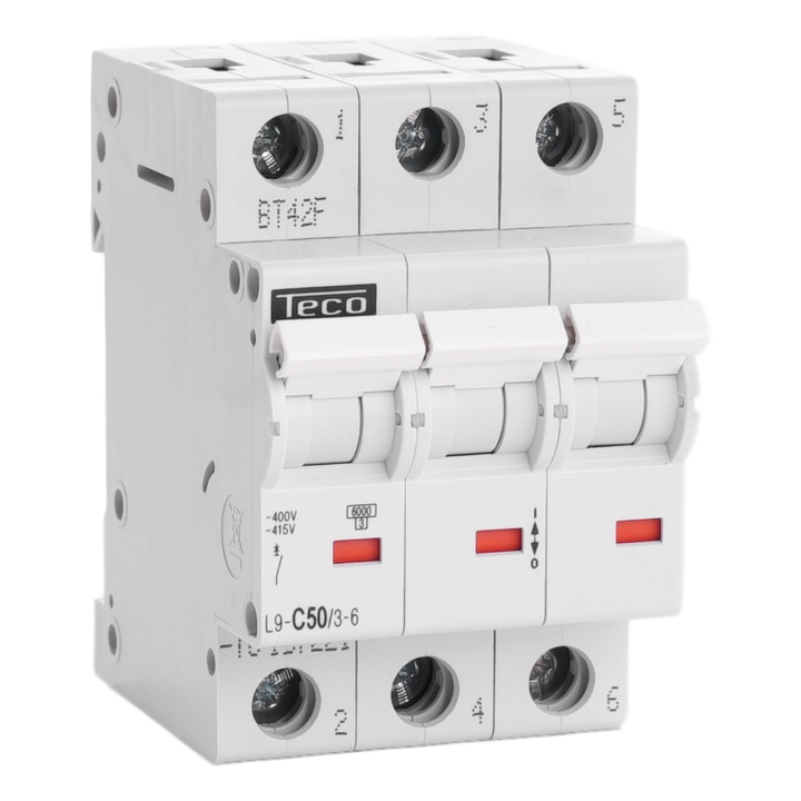TECO Automaat TC 3P 50A 6kA Curve C