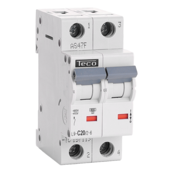 TECO Automaat TC 2P 20A 6kA Curve C