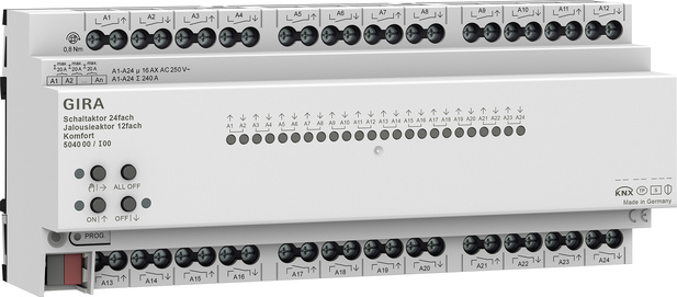 GIRA Gira Schakelactor 24-voudig 16 A / jaloezieactor 12-voudig 16 A Komfort voor KNX