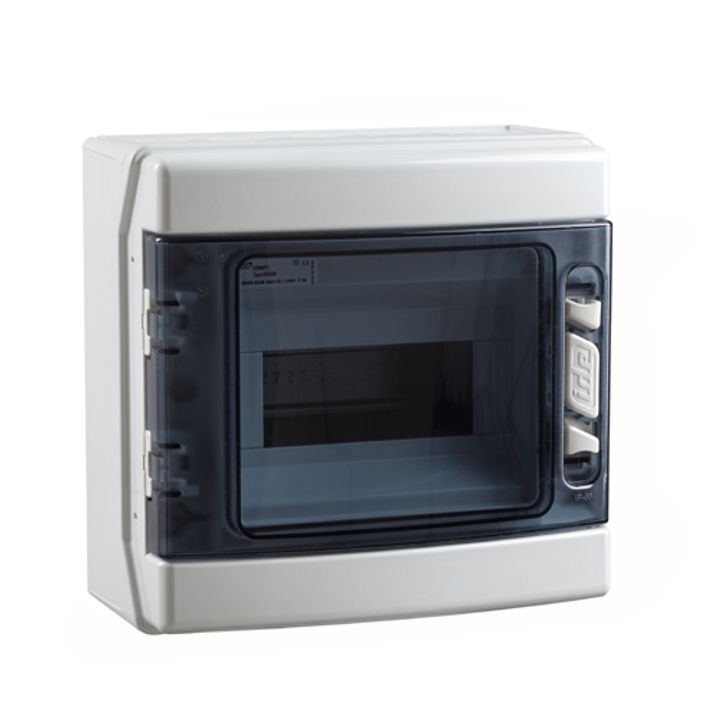 IDE Opbouwkast IP65 transp. deur 1x 8 mod.