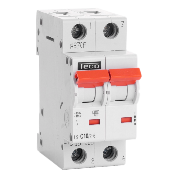 TECO Automaat TC 2P 10A 6kA Curve C