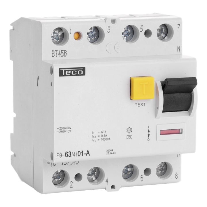 TECO Differentieelschak. TC 4P 63A 100mA Type A