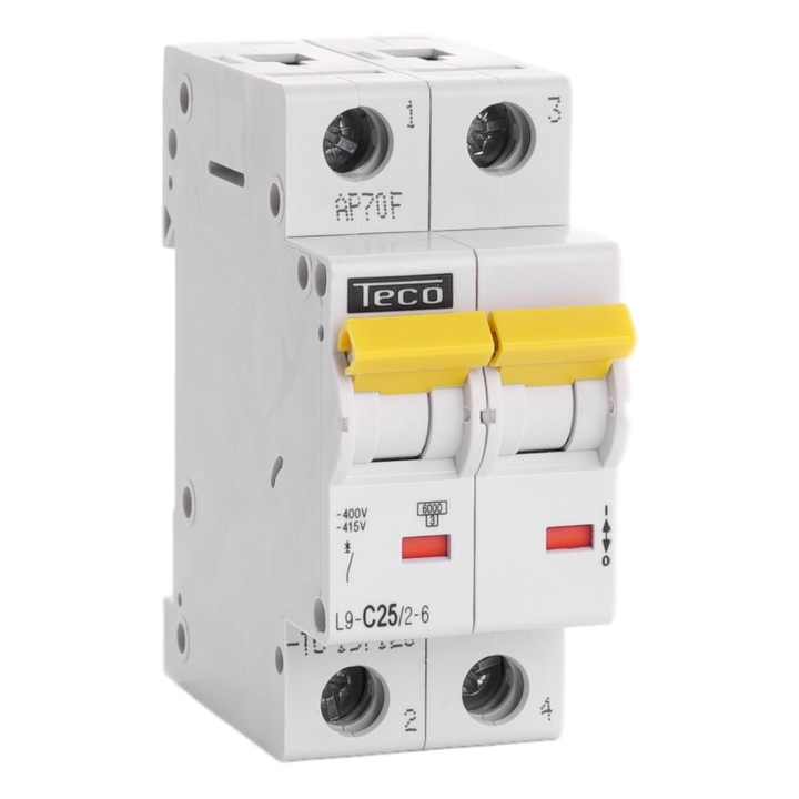 TECO Automaat TC 2P 25A 6kA Curve C