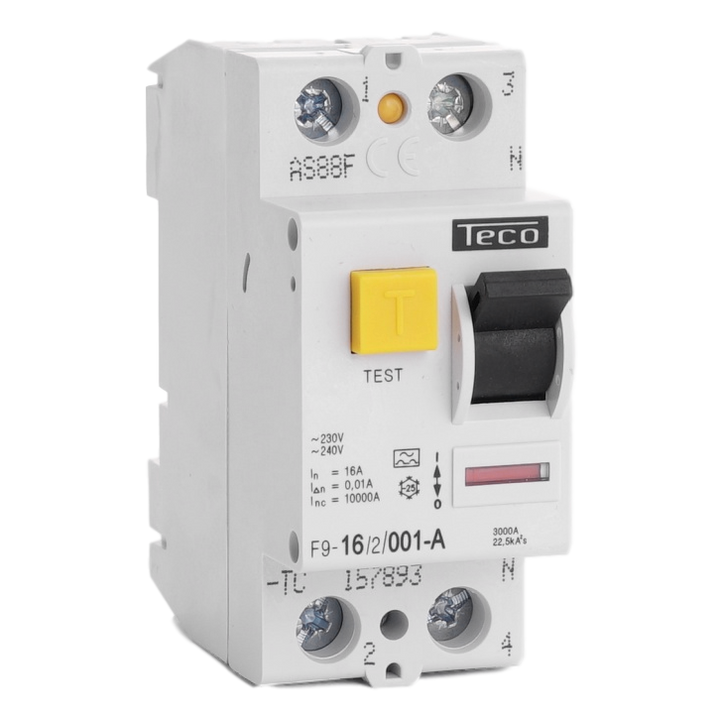 TECO Differentieelschak. TC 2P 16A 10mA Type A