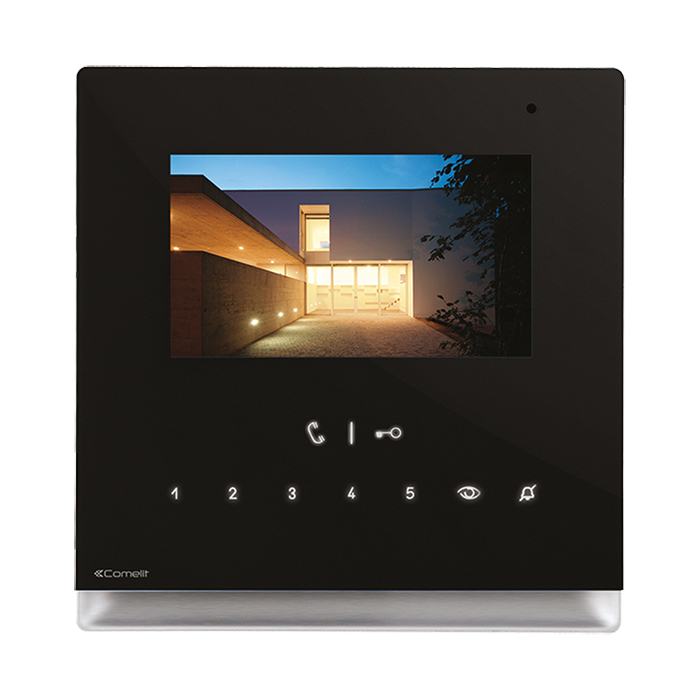 COMELIT HANDSFREE KLEURENMONITOR SERIE ICONA. VIP-SYSTEEM. H.264 ZWART