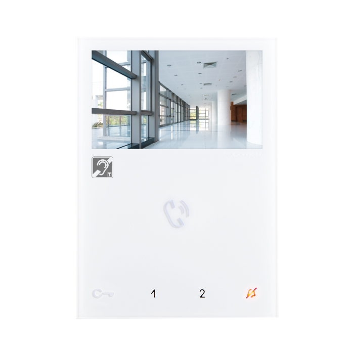 COMELIT MINI-KLEURENMONITOR HANDSFREE EN IND. LUS WIT, SIMPLEBUS