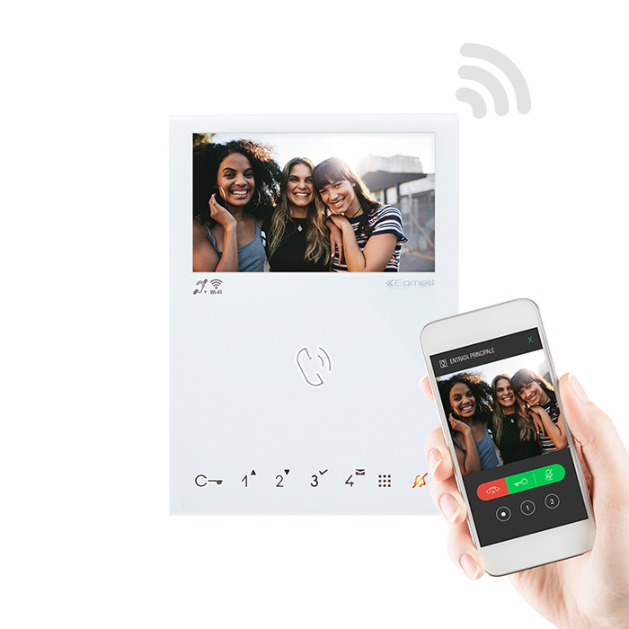 COMELIT MINI-KLEURENMONITOR HANDSFREE WIFI. WIT. VIP-SYSTEEM