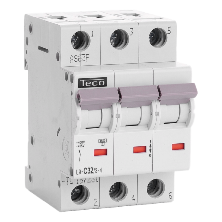 TECO Automaat TC 3P 32A 4,5kA Curve C