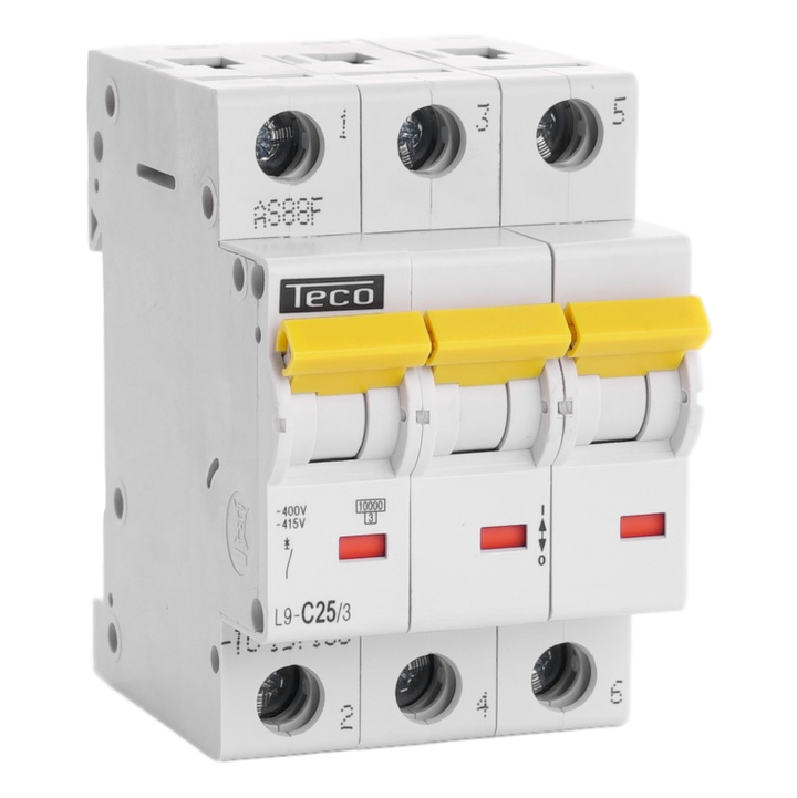 TECO Automaat TC 3P 25A 10kA Curve C
