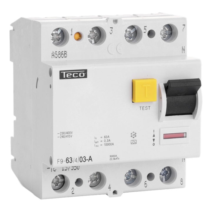 TECO Differentieelschak. TC 4P 63A 300mA Type A