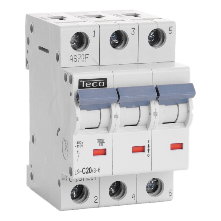 TECO Automaat TC 3P 20A 6kA Curve C