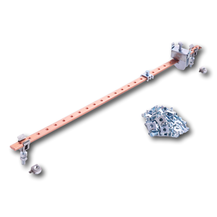 TECO Kit Aardingsrail 12x3x550mm, 28xM5+ vijzen en klemmen FG55KITTT48452