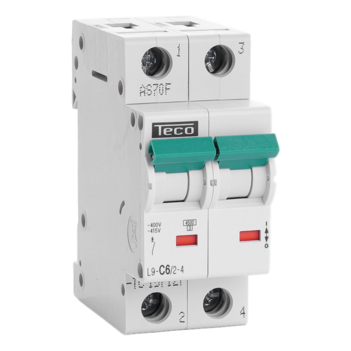 TECO Automaat TC 2P 6A 4,5kA Curve C