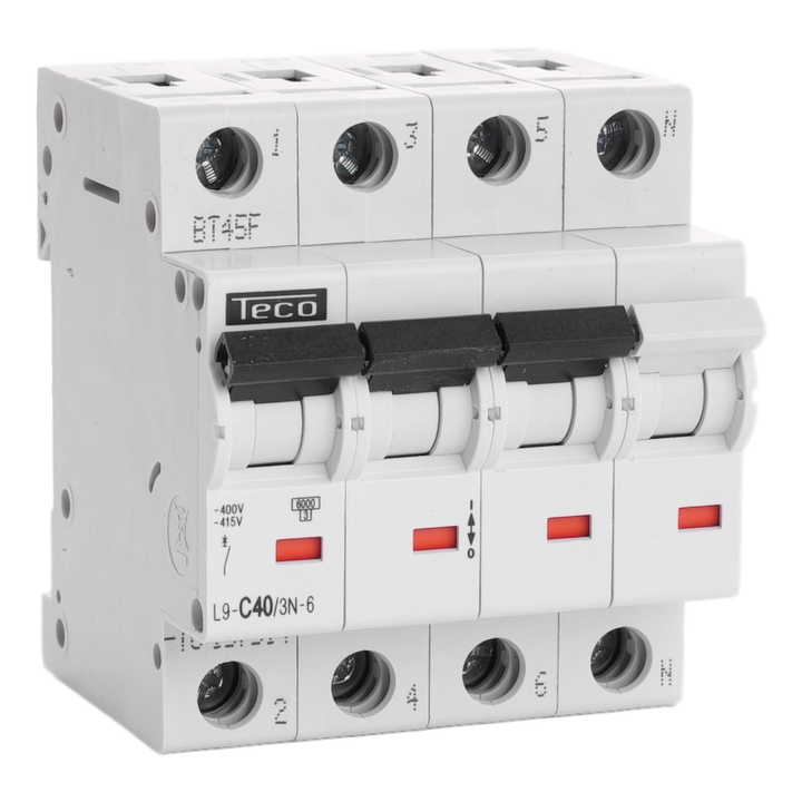 TECO Automaat TC 3P+N 40A 6kA Curve C