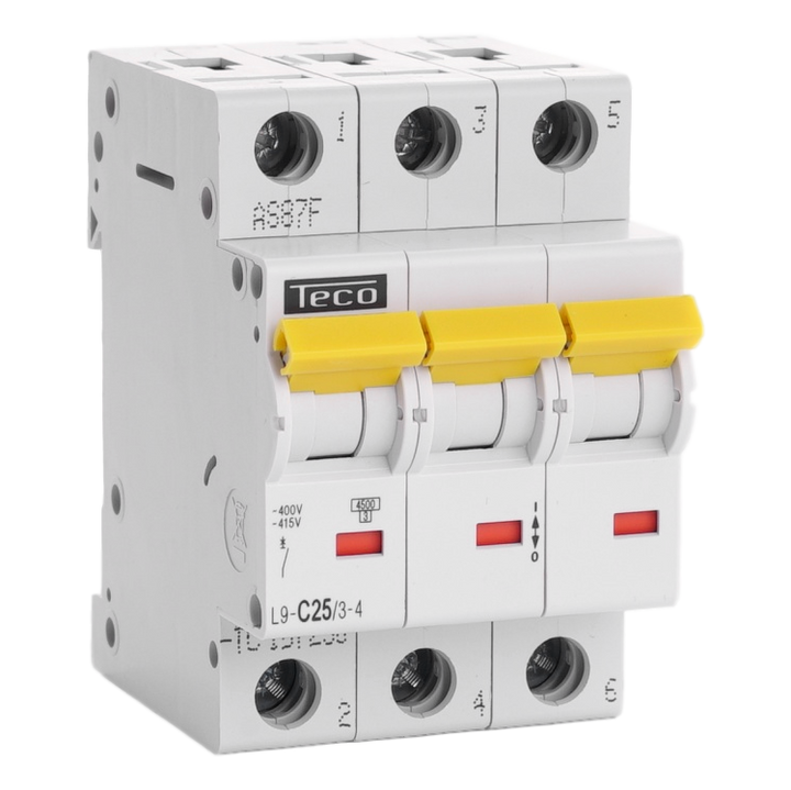 TECO Automaat TC 3P 25A 4,5kA Curve C