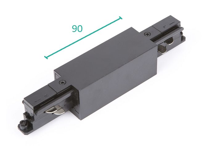 TECO Rechte connector met voedingspunt Zwart voor Teco 3P-Track