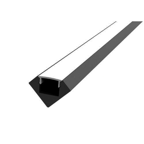 Integratech Profiel ALU45 zwart 2m plexi mat incl. toebehoren