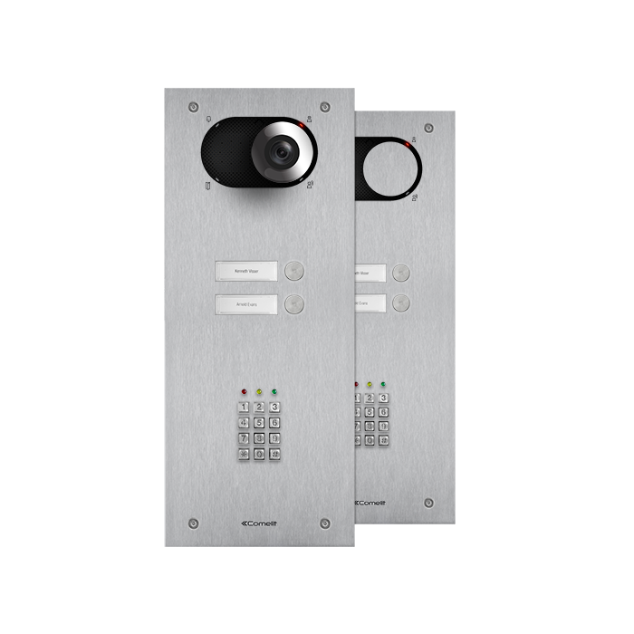 COMELIT SWITCH - ROESTVAST STALEN FRONTPANEEL, 2 DRUKKN EN CODEKLAVIER