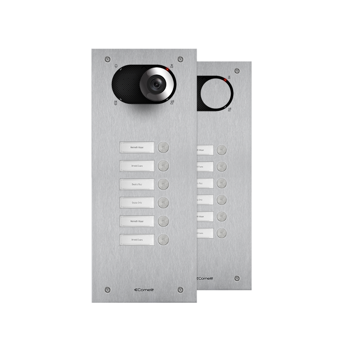 COMELIT SWITCH - ROESTVAST STALEN FRONTPANEEL MET 6 DRUKKNOPPEN