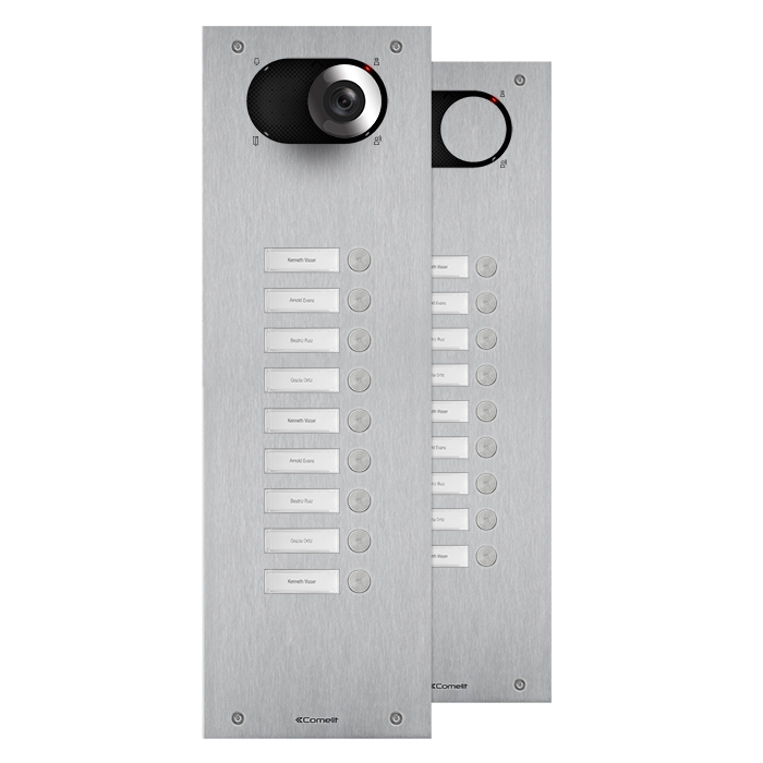 COMELIT SWITCH ZWART - ROESTVAST STALEN FRONTPANEEL MET 9 DRUKKNOPPEN