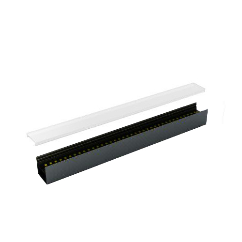 Integratech Profiel PL3030 zwart 2m plexi mat incl. eindkappen